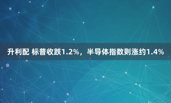 升利配 标普收跌1.2%，半导体指数则涨约1.4%